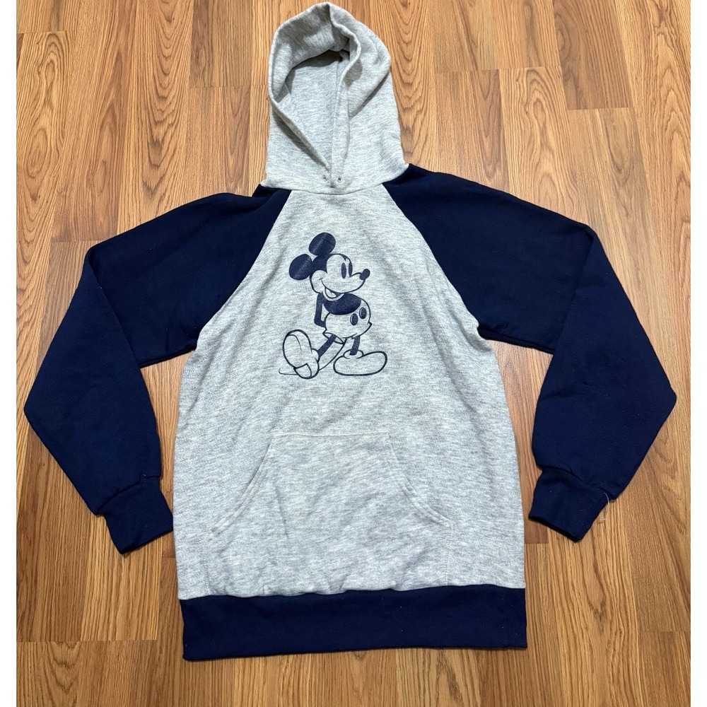 Mickey Mouse Hoodie Mens Medium Vintage Disney Casuals Raglan Colorblock